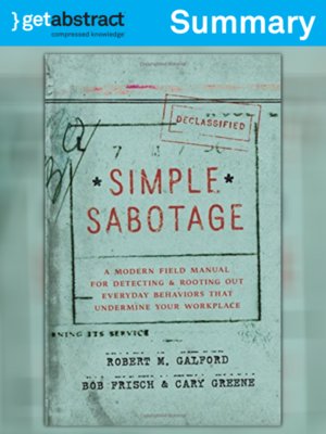 cover image of Simple Sabotage (Summary)